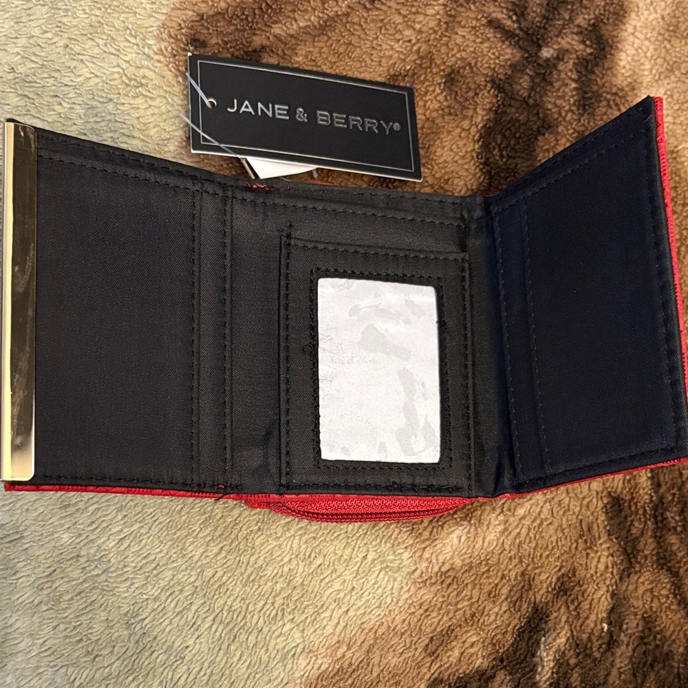 Jane & Berry Red Textured Women's Wallet - Picture 10 of 15